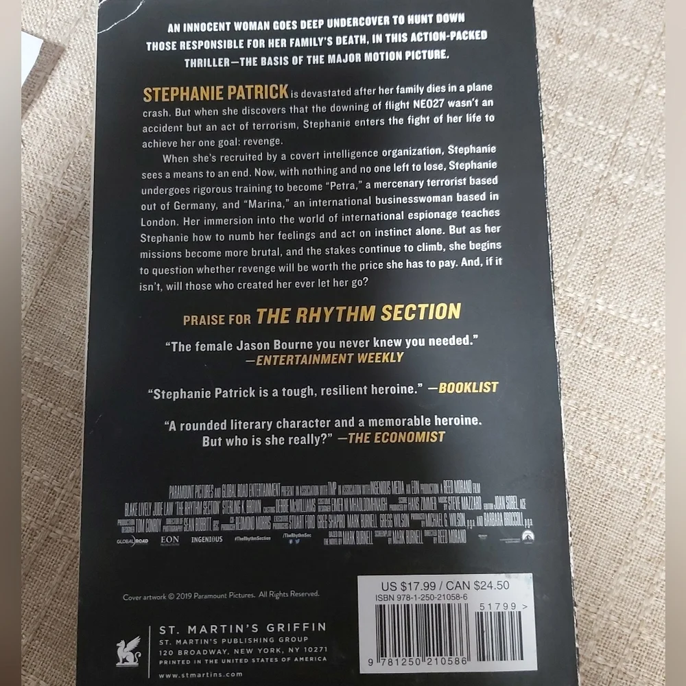 🤯2/$15 The Rhythm Section by Mark Burnell paperback book - Picture 2 of 2